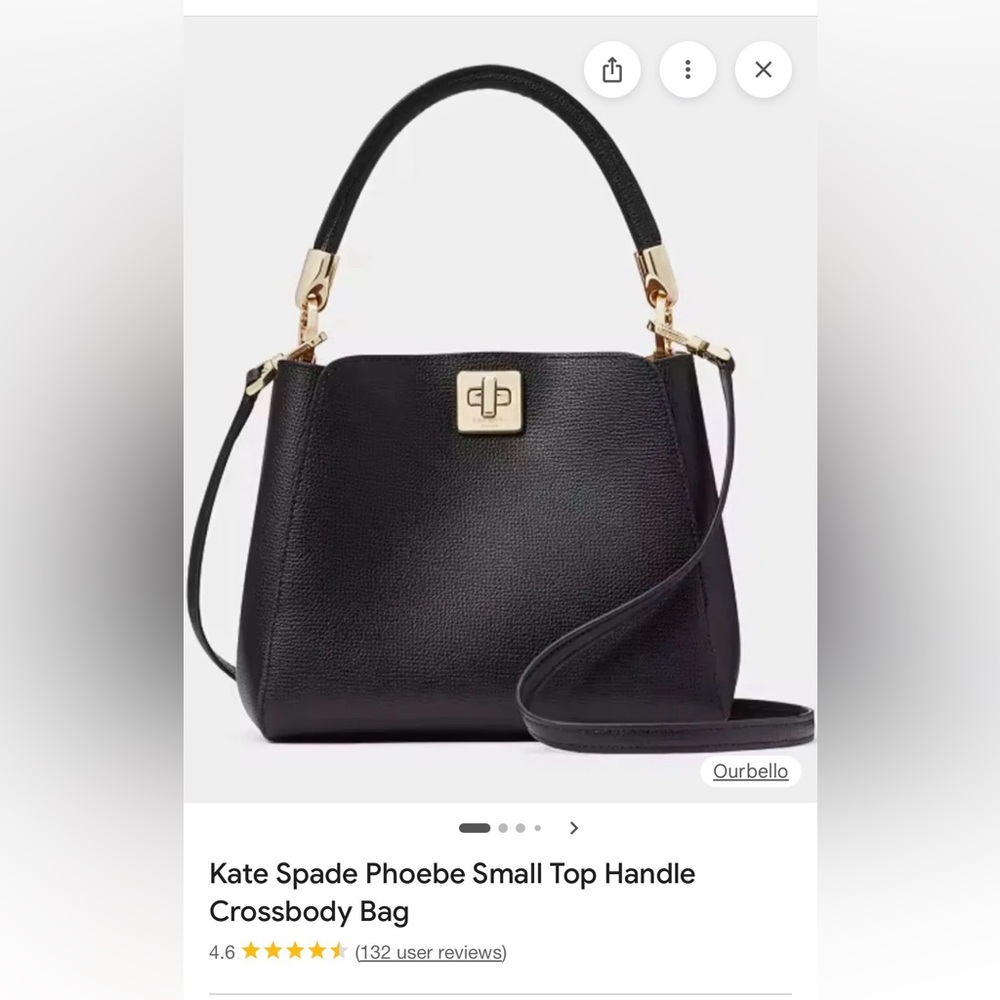 Kate Spade Phoebe Small Top Handle Black Crossbody Bag